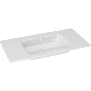 Meubelwastafel LUSSO 90cm kunstmarmer wit zonder kraangat