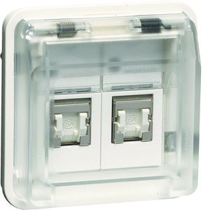 Data-aansluiting Cat 6. 2-v W.1 polarwit