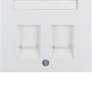 Centraaldoos RJ-datacontactd 2v stof berker K.1/K.5 polarwit