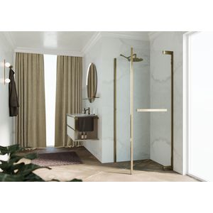 Zijwand voor bad en douche N180 type FG 100 bereik 980-995x2000mm helder glas brushed bronze