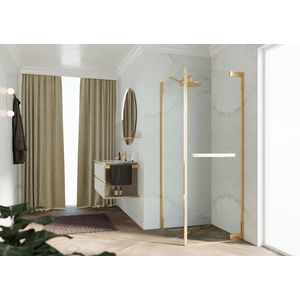 Zijwand voor bad en douche N180 type FG 120 bereik 1180-1195x2000mm helder glas brushed gold
