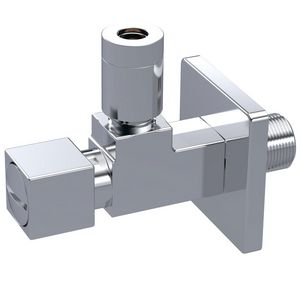 Hoekstopkraan Quadro 1/2" bui.dr. x 10mm knel chroom l