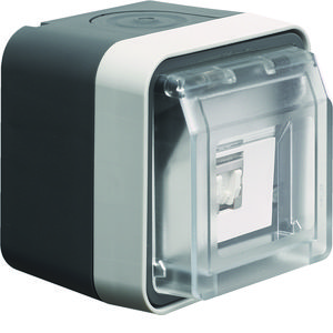 Data-aansluiting Cat 6.+behuizing W.1 grijs