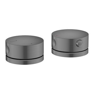 2-gats badrandmengkraan + thermostaat AXOR One Brushed Black Chrome