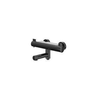 Badthermostaatkraan PACT hoh 150mm cooltouch zwart chroom incl. s-koppelingen