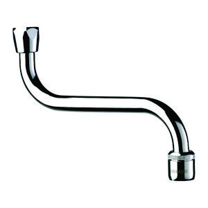 S-uitloop 1/2" 150mm chroom incl. regelbare perlator