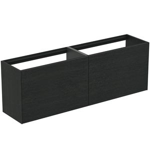 Conca wastafelmeubel 160x37x55cm 2 laden zonder afdekblad smoked oak