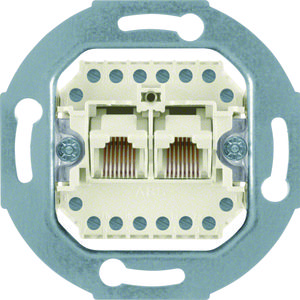 RJ-datacontactdoos 2-voudig cat. 3 (2x 8-polig)