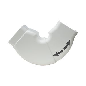 Beweegbare platte bocht 65x50mm (60°-120°) wit PVC RAL 9010