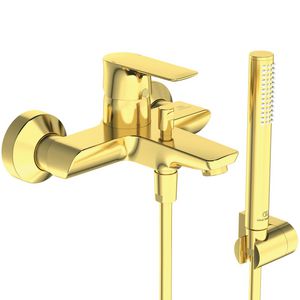 Connect Air bad/douchemengkraan met badset brushed gold (mat goudkleurig)
