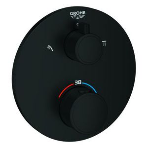 Grohtherm Opbouw rond met omstel Matte Black (mat zwart) (prof)