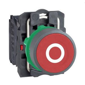 red flush pushbutton white markedO" 1NC screw clam cp grey