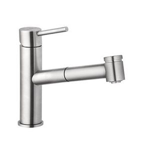 Steel keukenmengkraan met vaatd. edelst