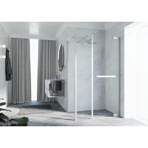Zijwand voor bad en douche N180 type F 100 bereik 975-995x2000mm helder glas matchroom