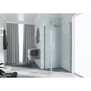 Young Plus FG 101 zijwand ver.101-103cm helder glas RVS-look