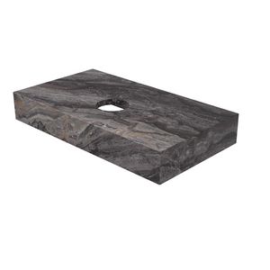 Fonteinplateau BLOCQ met afvoergat in het midden 40x22x6cm Venice Brown glossy INK