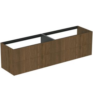Conca wastafelmeubel 200x50x55cm 4 laden zonder afdekblad dark walnut
