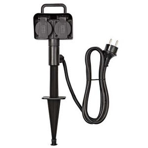 Spiescontactdoos / tuincontactdoos 2-voudig 16A 250V H07RN-F IP44 1,8mtr.