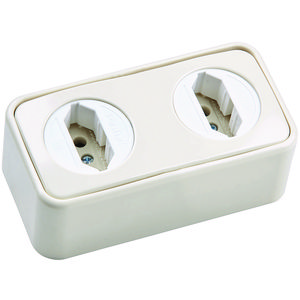 Stopcontact EURO dubbel te monteren op montageprofiel ZX29