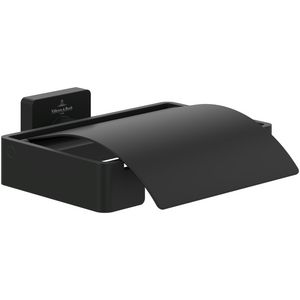 Toiletrolhouder met deksel Elements - Striking Matt Black