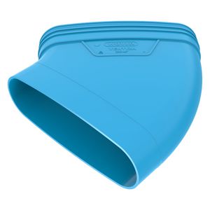 Bocht lijm 45° PVC luchtverdeelsysteem VENTIZA blauw (235x80mm) mof/spie