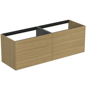 Conca wastafelmeubel 160x50x55cm 4 laden zonder afdekblad light oak