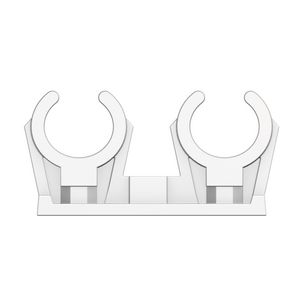 Kunststof beugel FLAMCOFIX dubbel KSD Ø15mm wit  met moer M6 Fastfix VVE=50