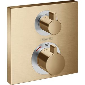 Afbouwdeel inbouwthermostaat Ecostat Square 2 functies brushed bronze