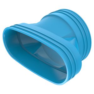 Verloopstuk lijm PVC luchtverdeelsysteem VENTIZA blauw (195x80mm)xØ125mm mof/mof