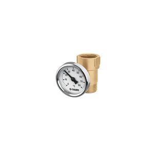Koppeling recht 1/2"bt.x1/2"bn. met thermometer Ø40mm( 0÷80°C)