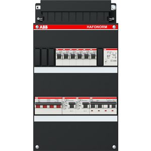 Groepenkast 6x achter 2x 30mA + T + HS + C 3-fasen