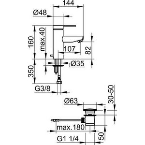 Plan Blue wastafelmengkraan met waste