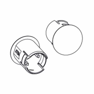 Grijze kunststof afdekdop re hol van binnen