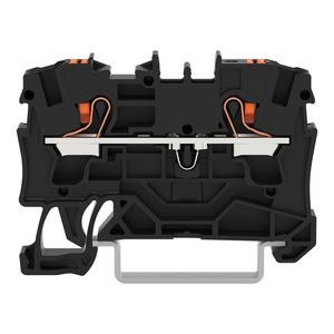 2-draads rijgklem Met drukknop 4 mm² zwart VVE=50