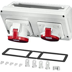c.box IP44 1x32A + 1x 63A 5p 400V 6h CEE Breedte 300mm