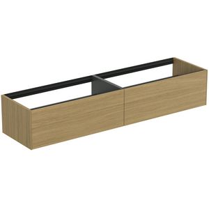 Conca wastafelmeubel 200x50x37cm 2 laden zonder afdekblad light oak