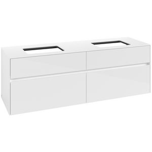 Wastafelonderkast Collaro 1600x548x500mm Glossy White C12300DH