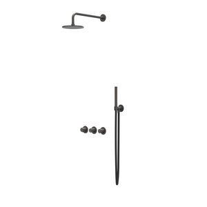Regendoucheset inb CONCORD rvs geborsteld carbon black CSC4ICBAAAA