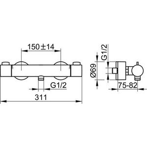 Plan blue douchemengkraan verchroomd v.opbouw
