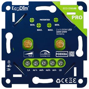LED dimmer 2x0-200W RLC 05 PRO universeel fase aan- afsn.