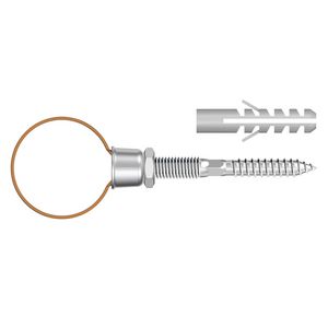 Pijpbeugel FLAMCOFIX BMK koper Ø15mm HK incl. stokeind M8x80mm + plug Fastfix VVE=10