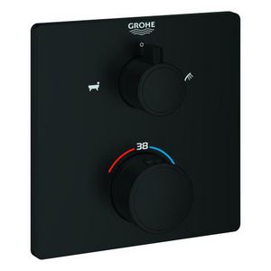 Afbouwdeel Grohtherm vierkant met omstel bad Matte Black (mat zwart) (prof) excl. inbouwdeel