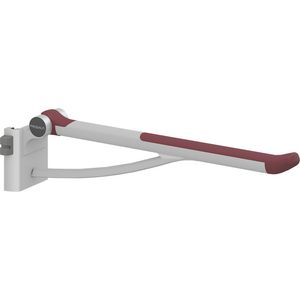 Toiletsteun verstelbaar links v. montage op wandrail 700mm PLUS rood