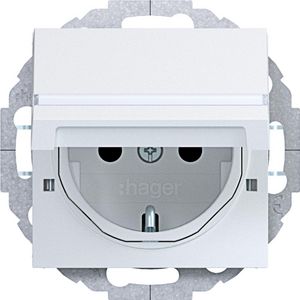 SCHUKO-wandcontactdoos, vergr., tekstv., variabele 45gr., A.
