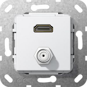 HDMI SAT F-bus kppl. Basiselement zuiver wit