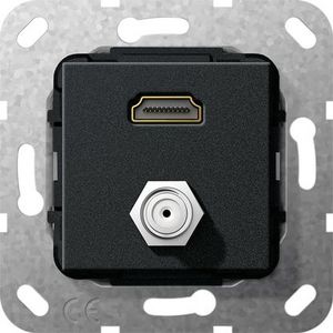 HDMI SAT F-bus kppl. Basiselement zwart m