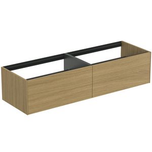 Conca wastafelmeubel 160x50x37cm 2 laden zonder afdekblad light oak