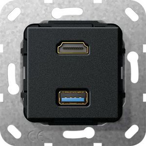 HDMI USB 3.0 A verloopkabel Basiselement zwart m