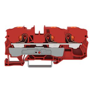 3-draads rijgklem Met drukknop 10 mm² rood VVE=25