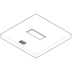 Rozet v. staande uitloop 131x131x12,5mm Champagne (22kt Goud